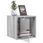 vidaXL Κομοδίνα 2 τεμ. Γκρι Sonoma 35x37x35 εκ. με Γυάλινες Πόρτες