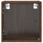 vidaXL Κομοδίνο Καφέ Δρυς 35 x 37 x 35 εκ. με Γυάλινη Πόρτα