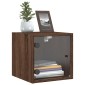vidaXL Κομοδίνα 2 τεμ. Καφέ Δρυς 35x37x35 εκ. με Γυάλινες Πόρτες