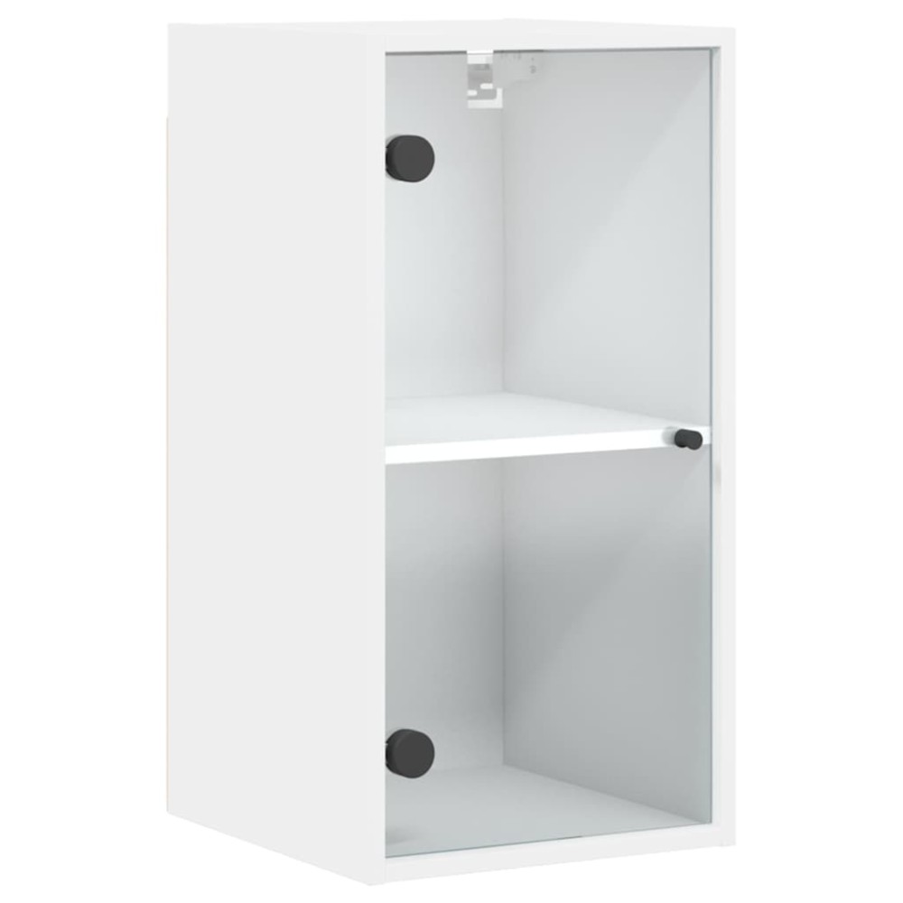 vidaXL Ντουλάπι Τοίχου Λευκό 35x37x68,5 εκ. με Γυάλινες Πόρτες