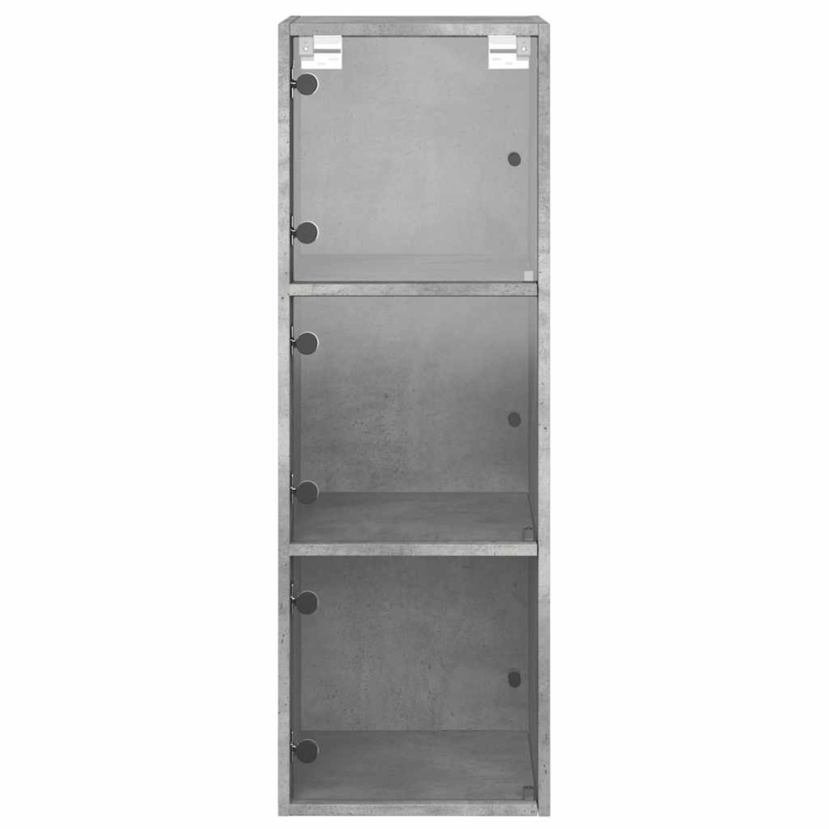 vidaXL Ντουλάπι Τοίχου Γκρι Σκυροδ. 35x37x100εκ. με Γυάλινες Πόρτες