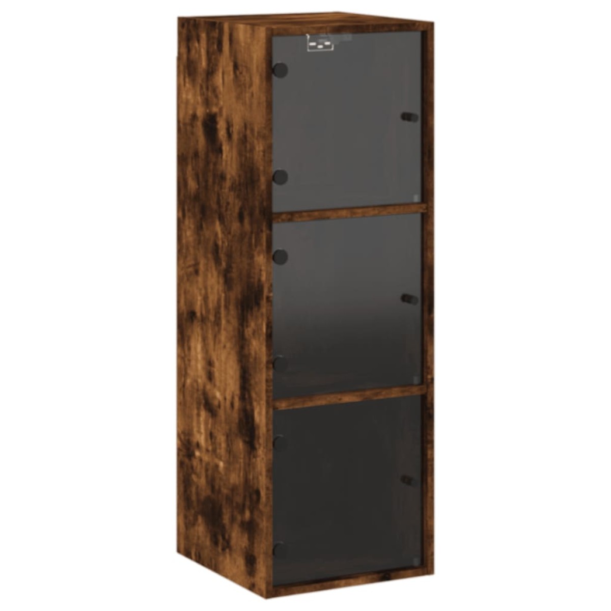vidaXL Ντουλάπι Τοίχου Καπνιστή Δρυς 35x37x100 εκ. Γυάλινες Πόρτες