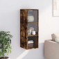 vidaXL Ντουλάπι Τοίχου Καπνιστή Δρυς 35x37x100 εκ. Γυάλινες Πόρτες