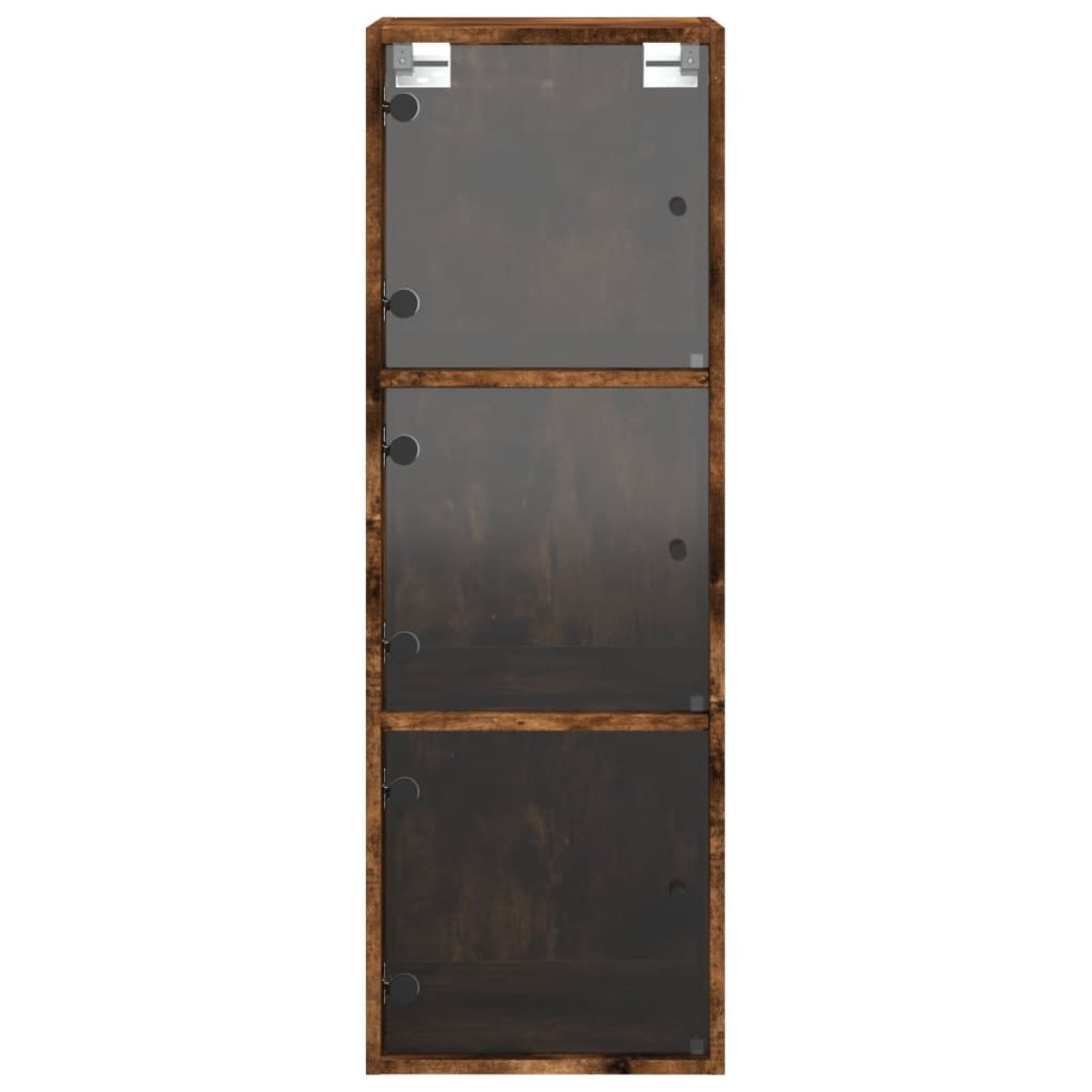 vidaXL Ντουλάπι Τοίχου Καπνιστή Δρυς 35x37x100 εκ. Γυάλινες Πόρτες