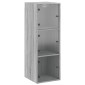 vidaXL Ντουλάπι Τοίχου Sonoma Γκρι 35x37x100 εκ. με Γυάλινες Πόρτες