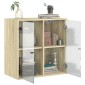 vidaXL Ντουλάπι Τοίχου Sonoma Δρυς 68x37x68,5 εκ. με Γυάλινες Πόρτες