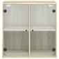 vidaXL Ντουλάπι Τοίχου Sonoma Δρυς 68x37x68,5 εκ. με Γυάλινες Πόρτες