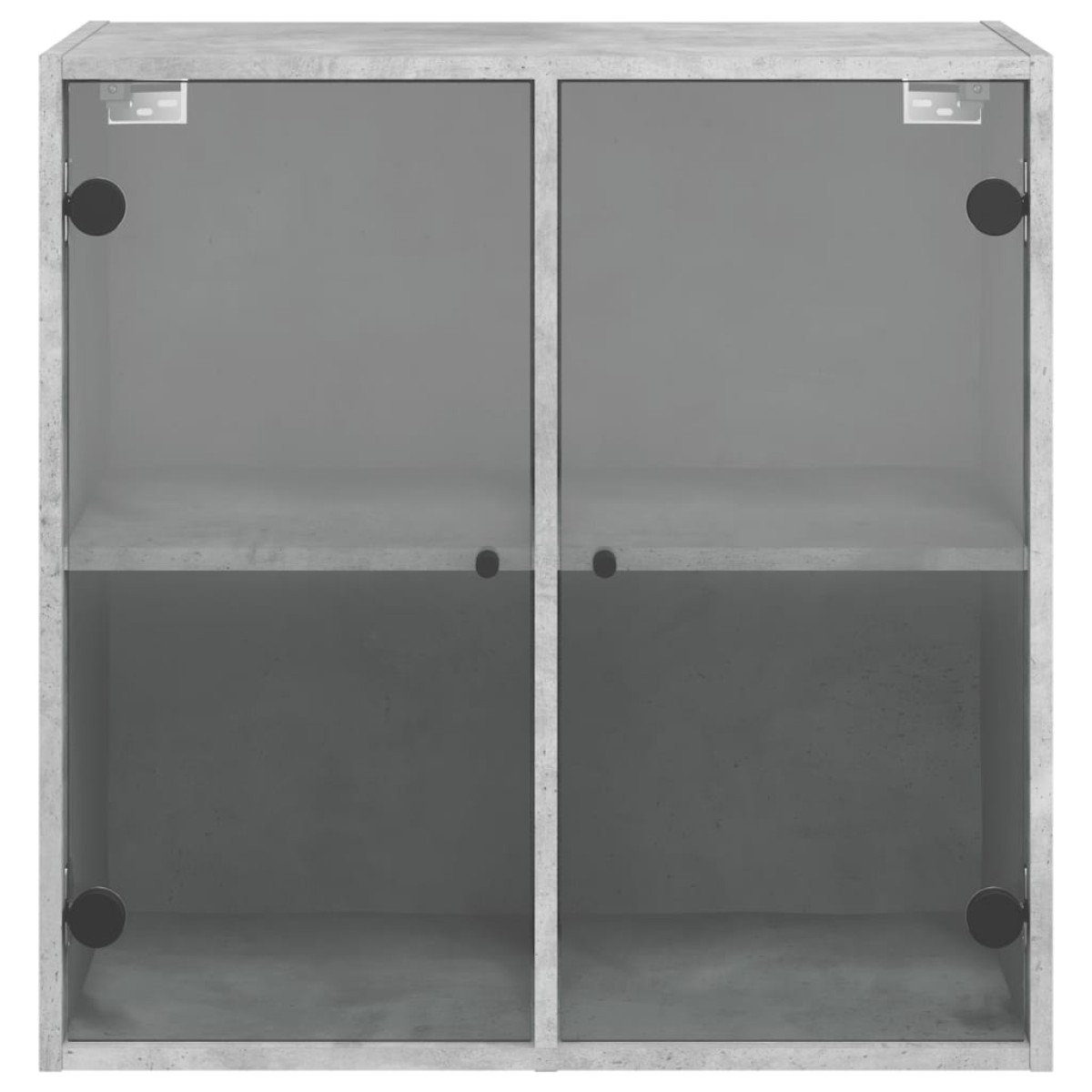 vidaXL Ντουλάπι Τοίχου Γκρι Σκυροδ. 68x37x68,5εκ με Γυάλινες Πόρτες