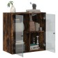 vidaXL Ντουλάπι Τοίχου Καπνιστή Δρυς 68x37x68,5 εκ. Γυάλινες Πόρτες