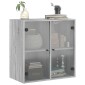 vidaXL Ντουλάπι Τοίχου Sonoma Γκρι 68x37x68,5 εκ. με Γυάλινες Πόρτες