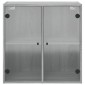 vidaXL Ντουλάπι Τοίχου Sonoma Γκρι 68x37x68,5 εκ. με Γυάλινες Πόρτες