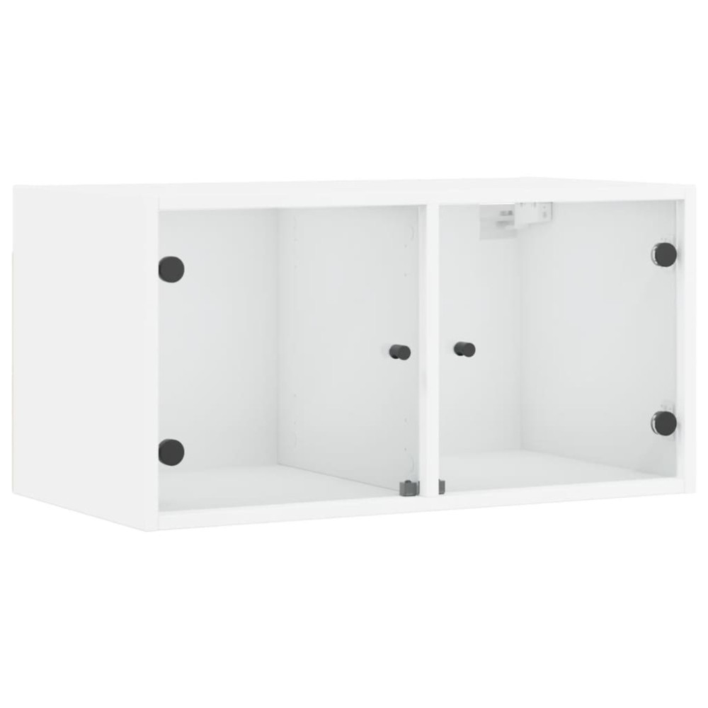 vidaXL Ντουλάπι Τοίχου Λευκό 68,5x37x35 εκ. με Γυάλινες Πόρτες