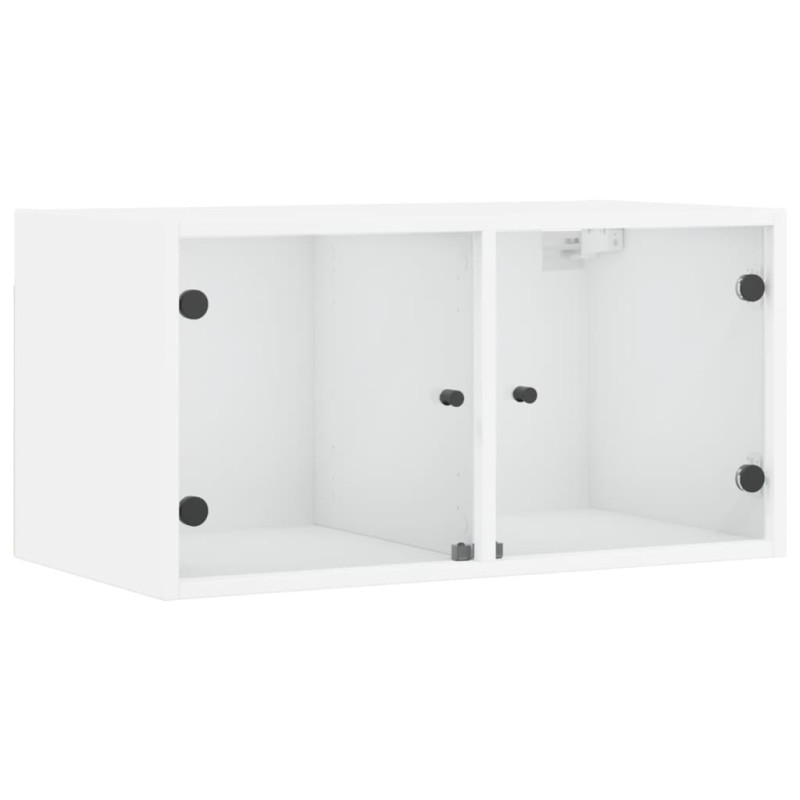 vidaXL Ντουλάπι Τοίχου Λευκό 68,5x37x35 εκ. με Γυάλινες Πόρτες
