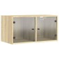 vidaXL Ντουλάπι Τοίχου Sonoma Δρυς 68,5x37x35 εκ. με Γυάλινες Πόρτες