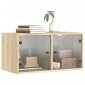 vidaXL Ντουλάπι Τοίχου Sonoma Δρυς 68,5x37x35 εκ. με Γυάλινες Πόρτες