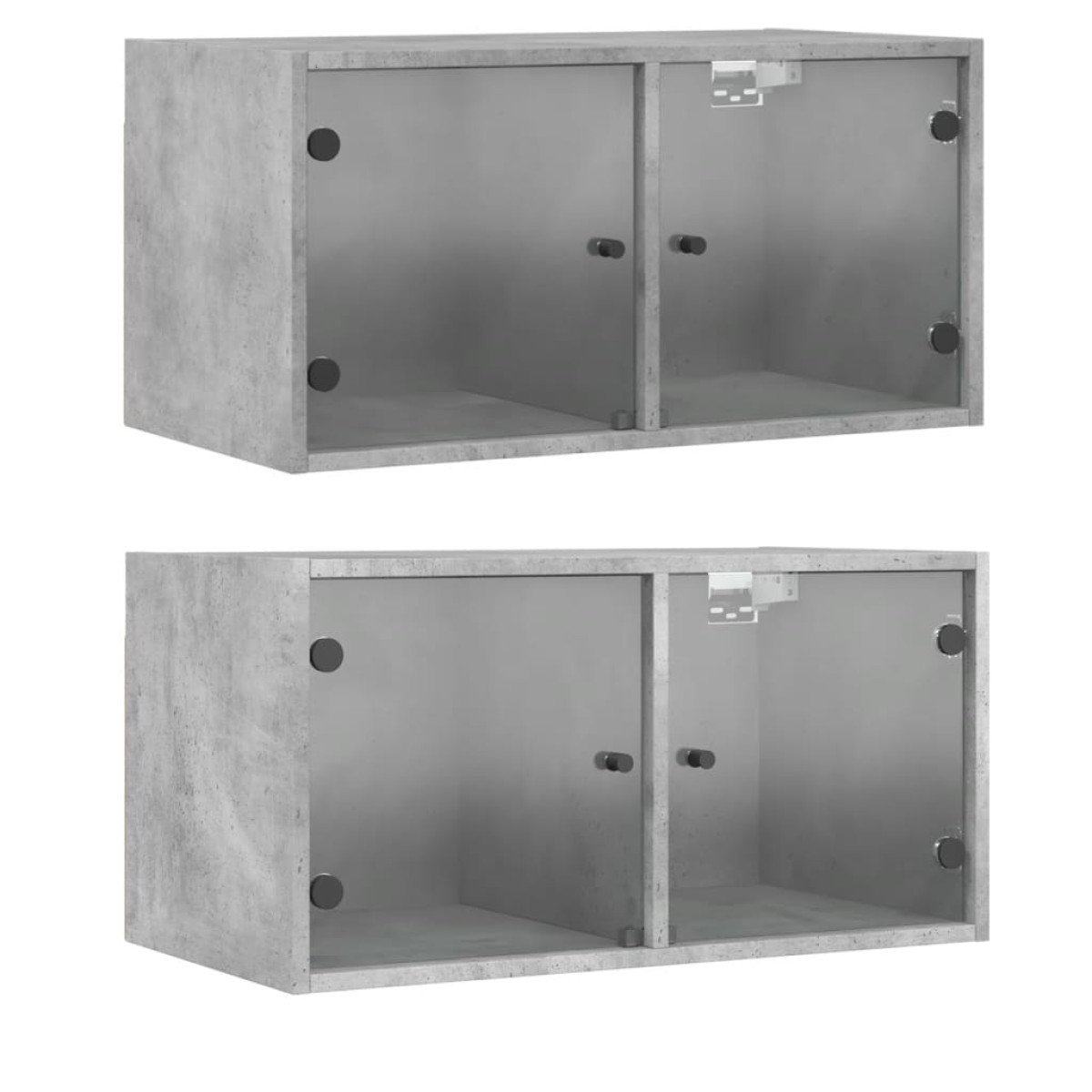 vidaXL Κομοδίνα 2 τεμ. Γκρι Σκυρ. 68,5x37x35 εκ. με Γυάλινες Πόρτες