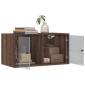 vidaXL Κομοδίνα 2 τεμ. Καφέ Δρυς 68,5x37x35 εκ. με Γυάλινες Πόρτες