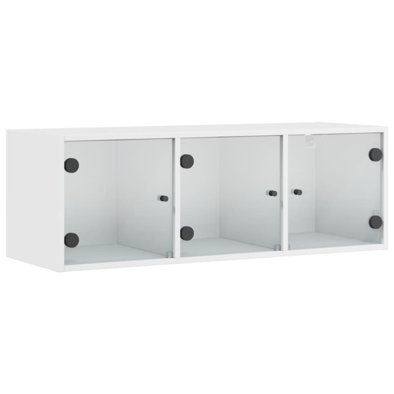 vidaXL Ντουλάπι Τοίχου Λευκό 102x37x35 εκ. με Γυάλινες Πόρτες