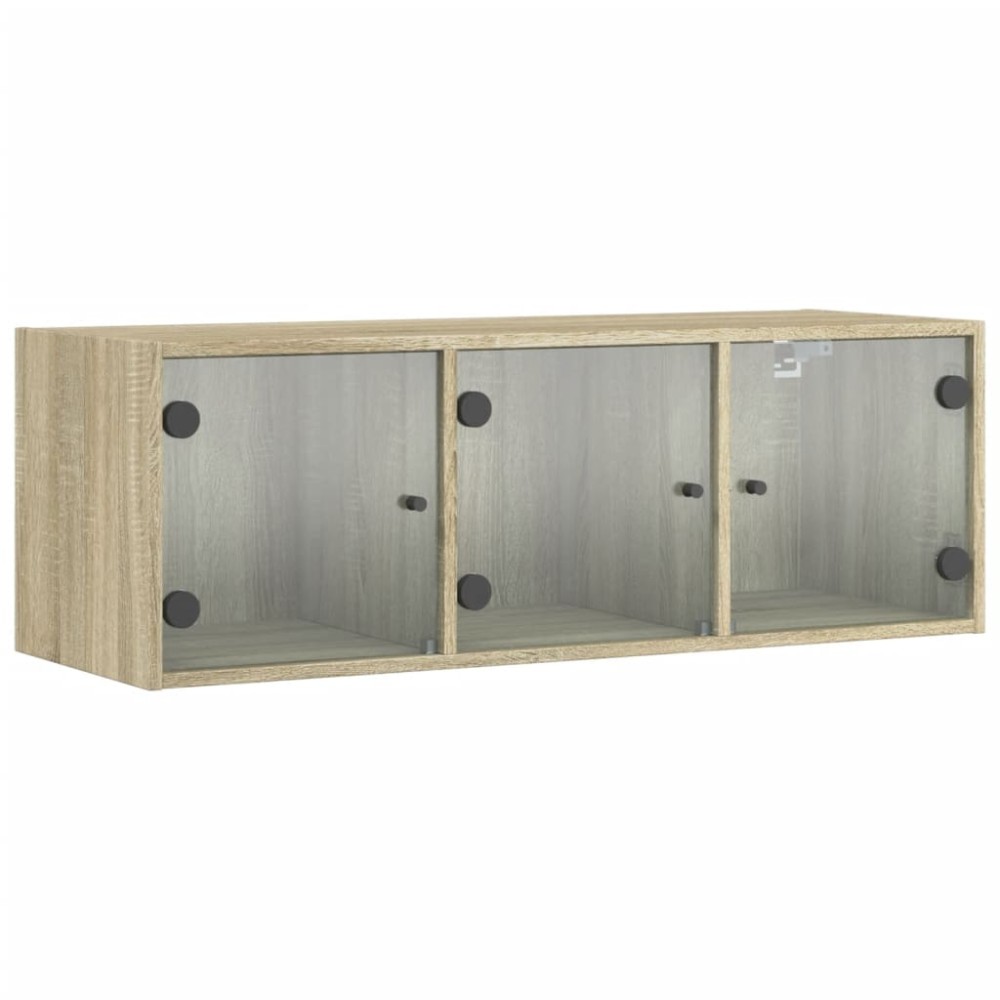 vidaXL Ντουλάπι Τοίχου Sonoma Δρυς 102x37x35 εκ. με Γυάλινες Πόρτες