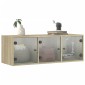 vidaXL Ντουλάπι Τοίχου Sonoma Δρυς 102x37x35 εκ. με Γυάλινες Πόρτες
