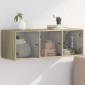 vidaXL Ντουλάπι Τοίχου Sonoma Δρυς 102x37x35 εκ. με Γυάλινες Πόρτες