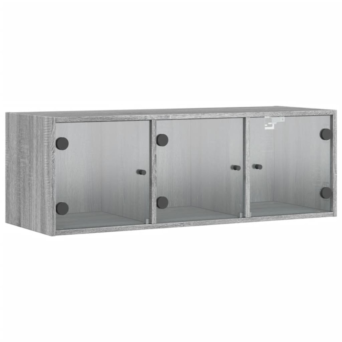 vidaXL Ντουλάπι Τοίχου Γκρι Sonoma 102x37x35 εκ. με Γυάλινες Πόρτες