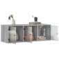vidaXL Ντουλάπι Τοίχου Γκρι Sonoma 102x37x35 εκ. με Γυάλινες Πόρτες