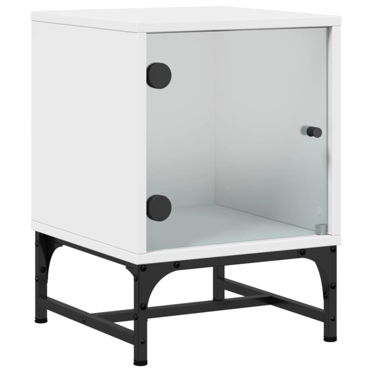 vidaXL Κομοδίνα 2 τεμ. Λευκά 35x37x50 εκ. με Γυάλινες Πόρτες