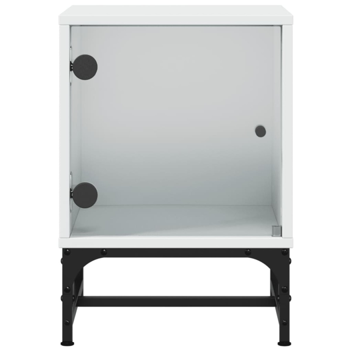 vidaXL Κομοδίνα 2 τεμ. Λευκά 35x37x50 εκ. με Γυάλινες Πόρτες