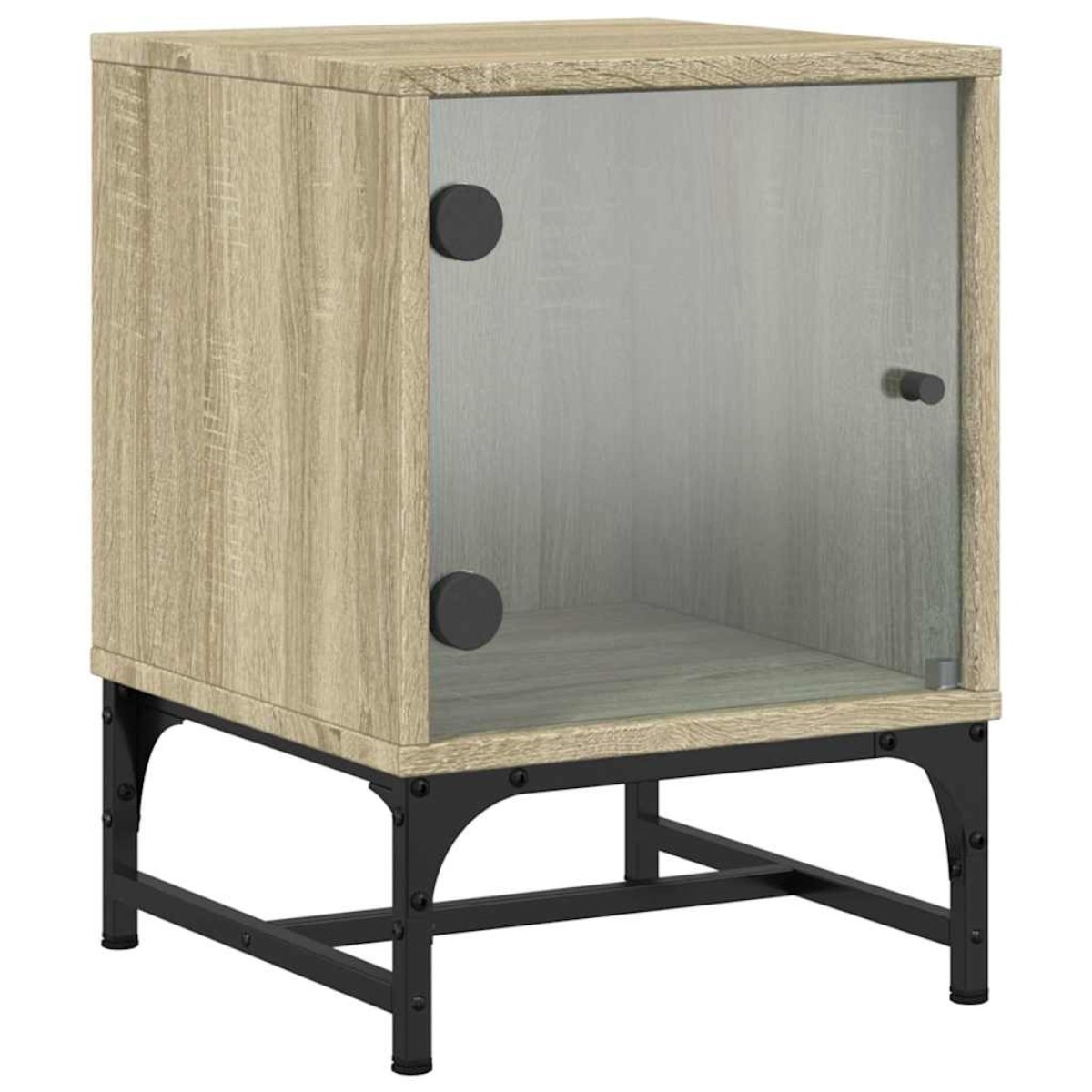 vidaXL Κομοδίνα 2 τεμ. Sonoma Δρυς 35x37x50 εκ. με Γυάλινες Πόρτες