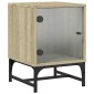 vidaXL Κομοδίνα 2 τεμ. Sonoma Δρυς 35x37x50 εκ. με Γυάλινες Πόρτες