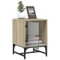 vidaXL Κομοδίνα 2 τεμ. Sonoma Δρυς 35x37x50 εκ. με Γυάλινες Πόρτες