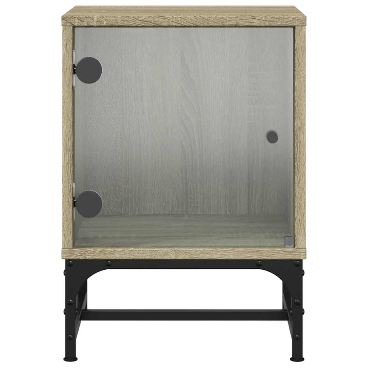 vidaXL Κομοδίνα 2 τεμ. Sonoma Δρυς 35x37x50 εκ. με Γυάλινες Πόρτες