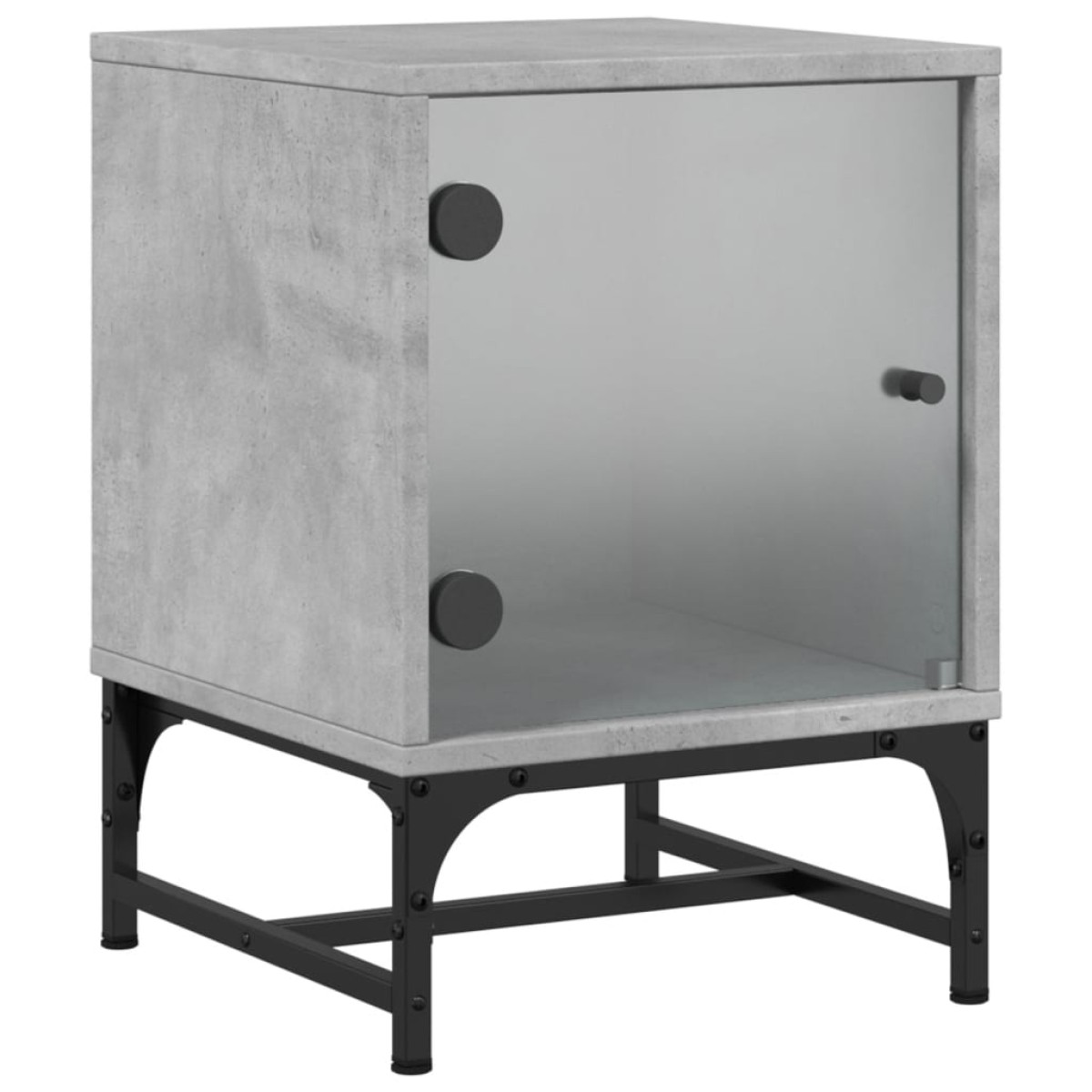 vidaXL Κομοδίνα 2 τεμ. Γκρι Σκυρ. 35x37x50 εκ. με Γυάλινες Πόρτες