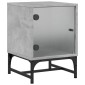vidaXL Κομοδίνα 2 τεμ. Γκρι Σκυρ. 35x37x50 εκ. με Γυάλινες Πόρτες