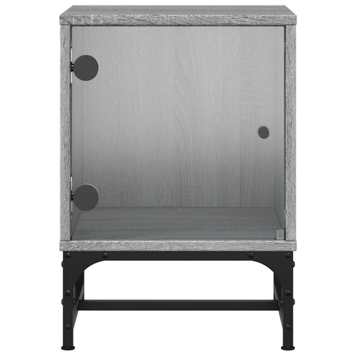 vidaXL Κομοδίνο Γκρι Sonoma 35x37x50 εκ. με Γυάλινη Πόρτα