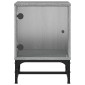 vidaXL Κομοδίνο Γκρι Sonoma 35x37x50 εκ. με Γυάλινη Πόρτα