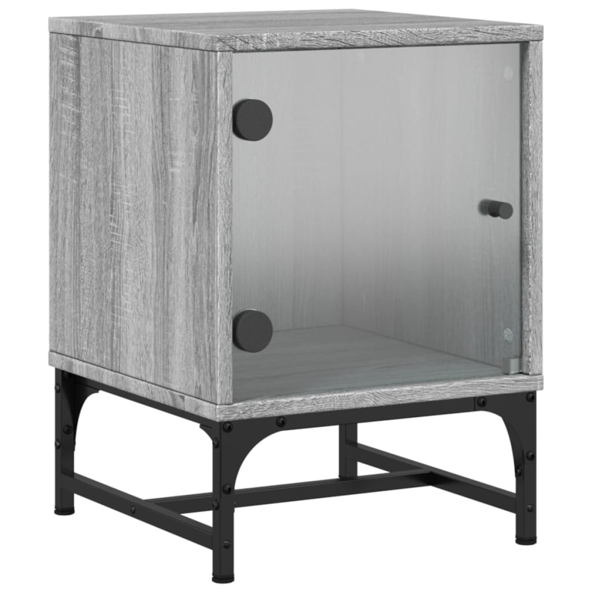 vidaXL Κομοδίνα 2 τεμ. Γκρι Sonoma 35x37x50 εκ. με Γυάλινες Πόρτες