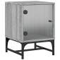 vidaXL Κομοδίνα 2 τεμ. Γκρι Sonoma 35x37x50 εκ. με Γυάλινες Πόρτες