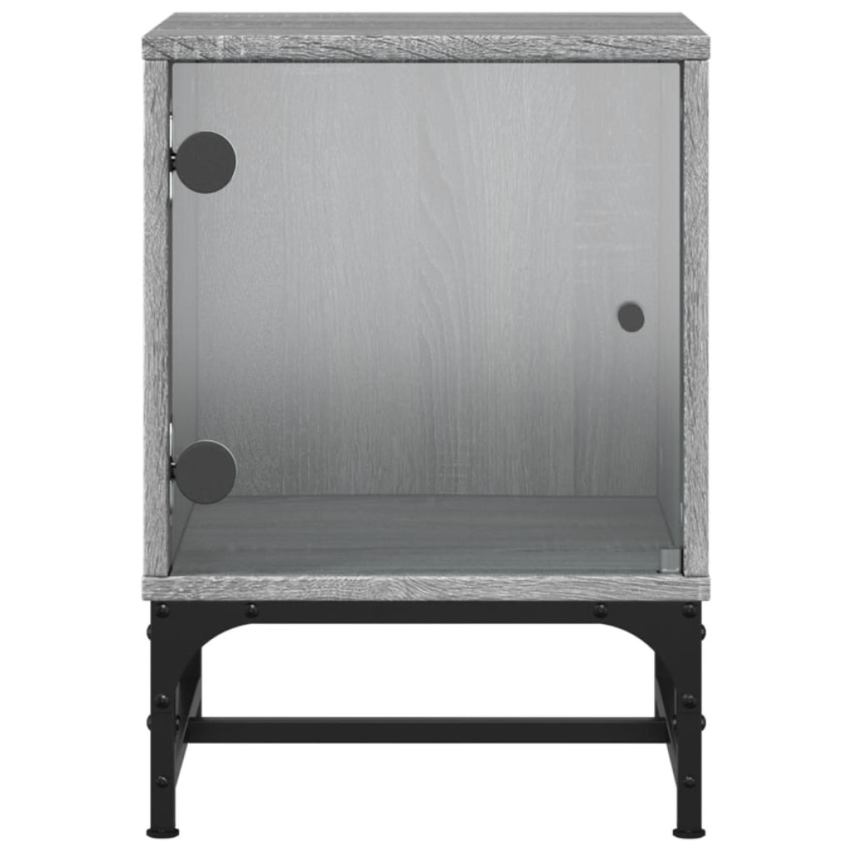vidaXL Κομοδίνα 2 τεμ. Γκρι Sonoma 35x37x50 εκ. με Γυάλινες Πόρτες