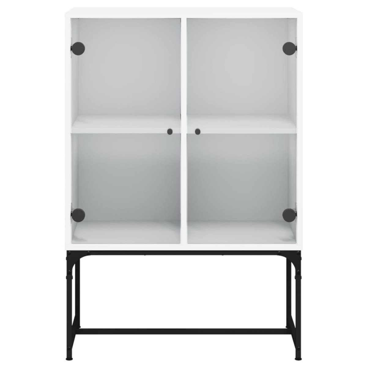 vidaXL Βοηθητικό Ντουλάπι Λευκό 69x37x100 εκ. με Γυάλινες Πόρτες