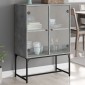 vidaXL Βοηθητικό Ντουλάπι Γκρι Σκυροδ. 69x37x100 εκ. Γυάλινες Πόρτες