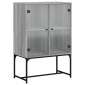 vidaXL Βοηθητικό Ντουλάπι Sonoma Γκρι 69x37x100 εκ. με Γυάλινες Πόρτες