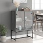 vidaXL Βοηθητικό Ντουλάπι Sonoma Γκρι 69x37x100 εκ. με Γυάλινες Πόρτες