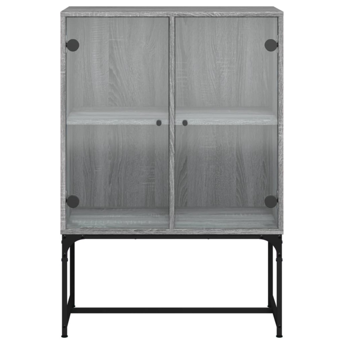 vidaXL Βοηθητικό Ντουλάπι Sonoma Γκρι 69x37x100 εκ. με Γυάλινες Πόρτες