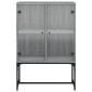 vidaXL Βοηθητικό Ντουλάπι Sonoma Γκρι 69x37x100 εκ. με Γυάλινες Πόρτες