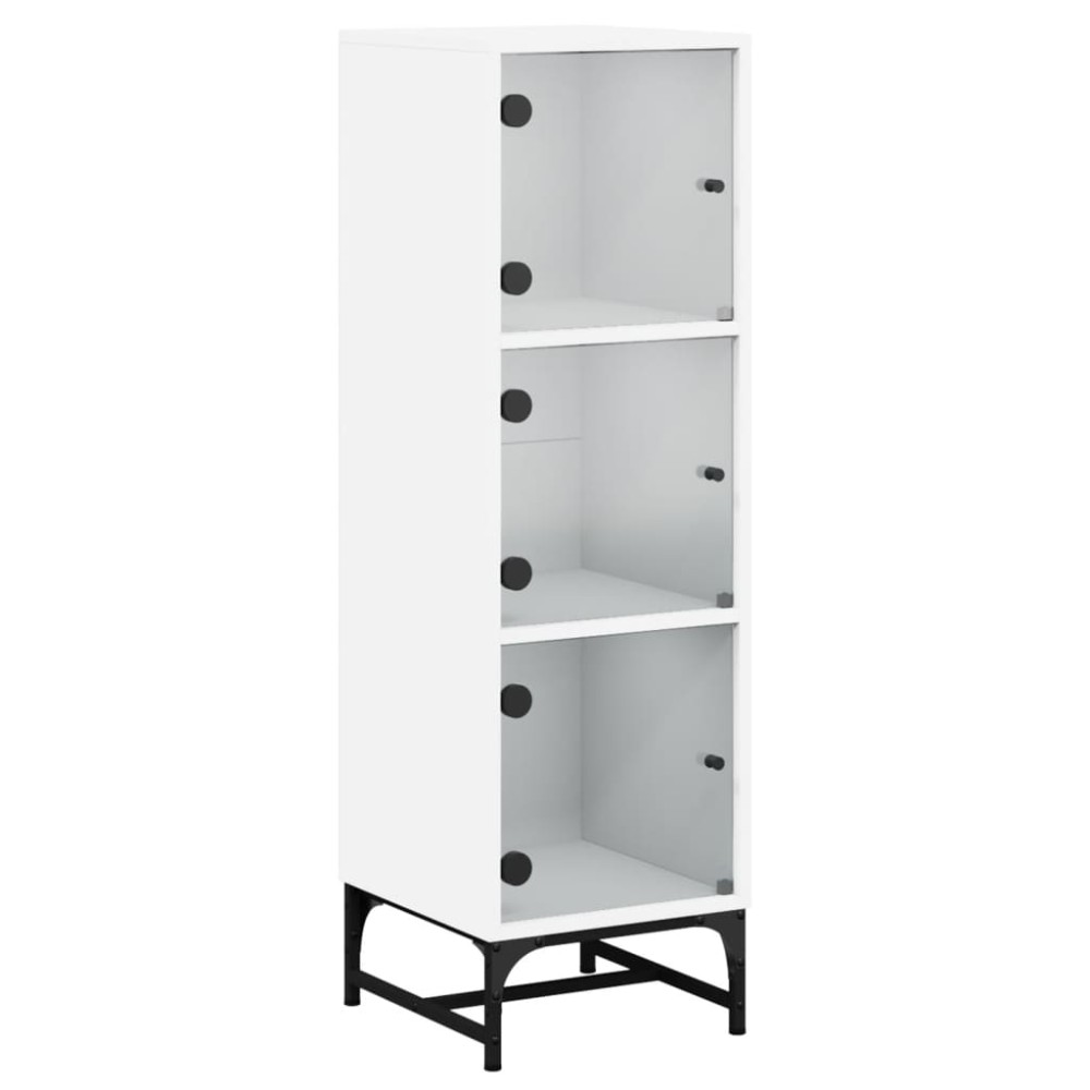 vidaXL Ντουλάπι Λευκό 35 x 37 x 120 εκ. με Γυάλινες Πόρτες