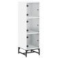 vidaXL Ντουλάπι Λευκό 35 x 37 x 120 εκ. με Γυάλινες Πόρτες