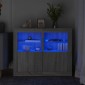 vidaXL Ντουλάπια με Φώτα LED 2 τεμ. Γκρι Sonoma από Επεξεργασμένο Ξύλο