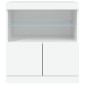 vidaXL Μπουφές με Φώτα LED Λευκός 60 x 37 x 67 εκ.